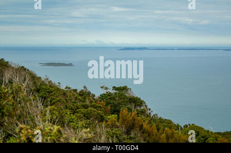 Oceanview from Bluff Hill Lookout, Southernmost point in New Zealand Stock Photo