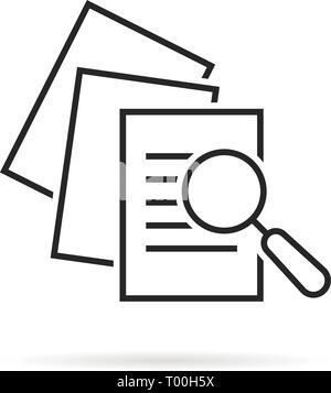 business scrutiny assess with glass Stock Vector