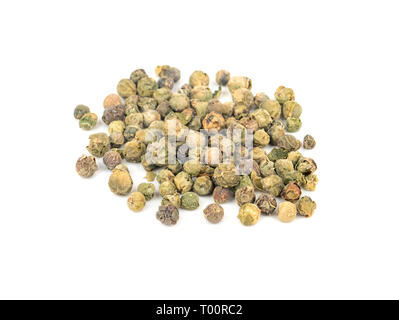 Scattered green pepper peas on white background Stock Photo