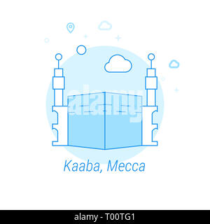 Kaaba, Mecca, Saudi Arabia Line Illustration. Historical Landmarks ...
