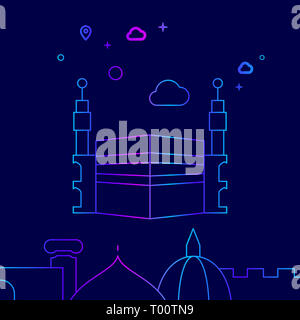 Kaaba, Mecca, Saudi Arabia Flat Icon. Historical Landmarks Related ...