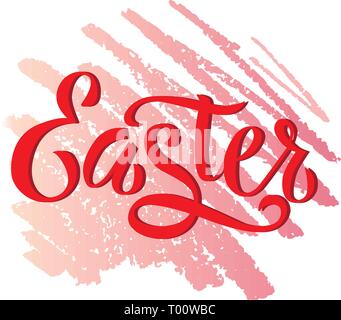 Happy Easter colorful paint lettering. Stock Vector