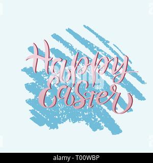 Happy Easter colorful paint lettering. Stock Vector