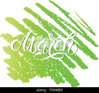 SPRING MONTH VECTOR HAND LETTERING. MARCH MONTH Stock Vector