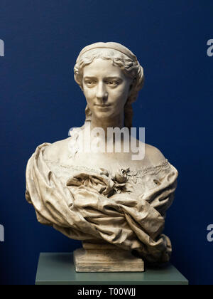 Copenhagen. Denmark. Portrait bust of Countess Armand, 1868, by Jean Baptiste Carpeaux (1827-1875). Ny Carlsberg Glyptotek. Stock Photo