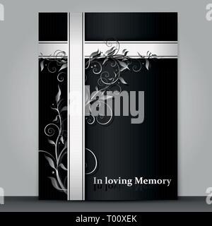 Funeral obituary card with frame for condolences, flower wreath, vector  border template. RIP funeral floral black circle with grief message of  deepest sympathy, memory ribbon and mourning memorial #2848537