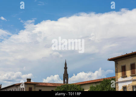 The bell-tower of the Pazzi Chapel, Cappella dei Pazzi, a chapel located in the 'first cloister' on the southern flank of the Basilica di Santa Croce. Stock Photo