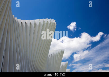 REGGIO EMILIA, ITALY - APRIL 13, 2018:  The Reggio Emilia AV Mediopadana railway station by architect Santiago Calatrava. Stock Photo