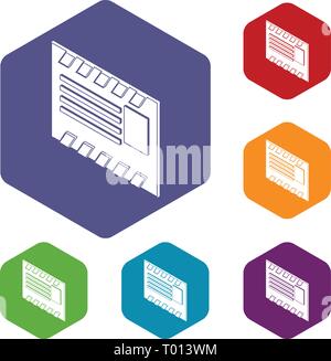Postal envelope icons vector hexahedron Stock Vector