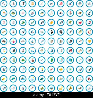 100 headway icons set, isometric 3d style Stock Vector