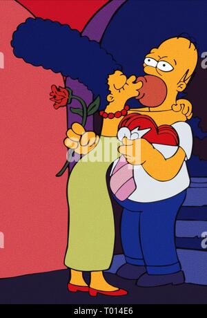 MARGE, HOMER SIMPSON, THE SIMPSONS, 1989 Stock Photo