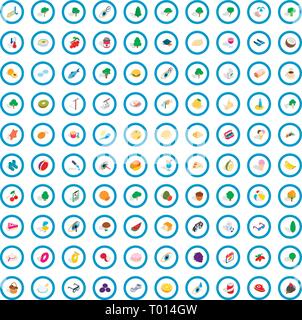100 health icons set, isometric 3d style Stock Vector