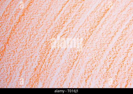 Orange wax crayon scribble background. Orange crayons texture. Stock Photo
