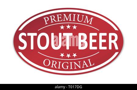 premium stout beer original paper web badge logo icon with stars Stock ...