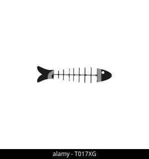 Silhouette fish vector icon. EPS 10 Stock Vector