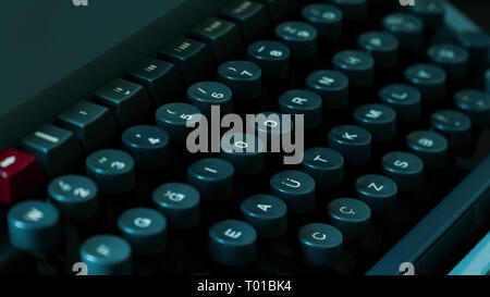 Letters on the keys of an old typewriter Stock Photo