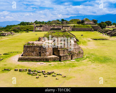 Panoramic view of Monte Alban, the ancient city of Zapotecs, Oaxaca, Mexico Stock Photo