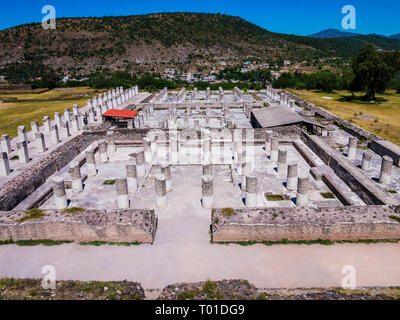 View of the ruins of the Burnt Palace in Tula archaeological site, Mexico Stock Photo