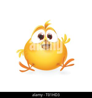 Cute silly chicken - isolated on white background vector illustration Stock Vector