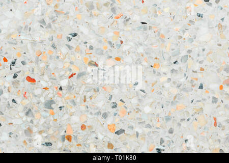 terrazzo floor texture old, polished stone pattern wall and color surface marble for background image horizontal Stock Photo