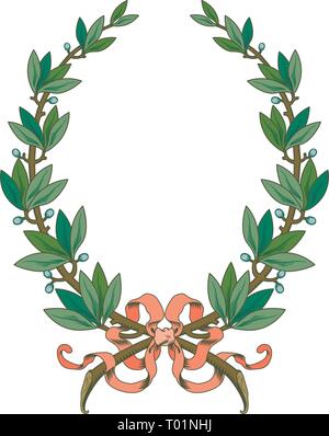 Christmas oval frame with Holly berries for your design and text Stock ...