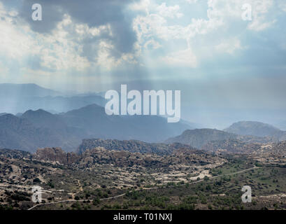 Dana Biosphere Reserve, elevated view, Tafilah Governorate, Jordan Stock Photo