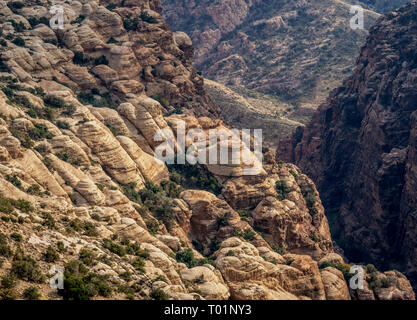 Dana Biosphere Reserve, elevated view, Tafilah Governorate, Jordan Stock Photo