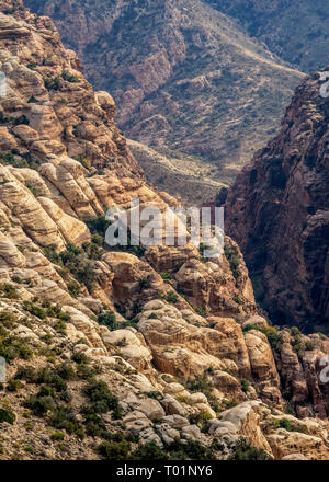 Dana Biosphere Reserve, elevated view, Tafilah Governorate, Jordan Stock Photo