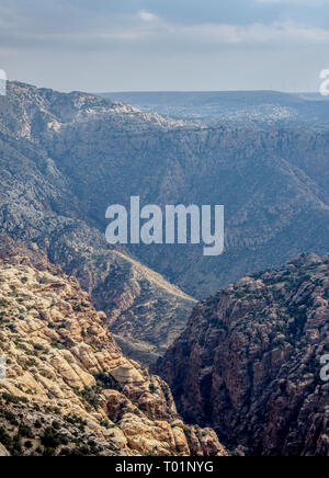 Dana Biosphere Reserve, elevated view, Tafilah Governorate, Jordan Stock Photo