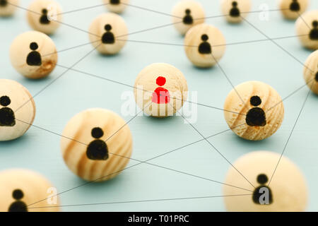 image of wooden blocks over mint table,building a strong team, human ...