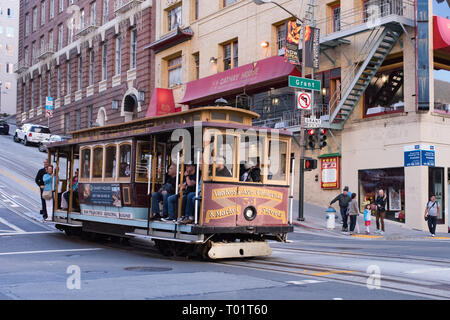 Streetcars provide iconic transportation on the streets of San Francisco. Stock Photo