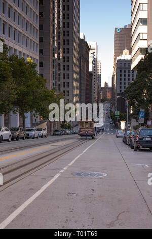 Streetcars provide iconic transportation on the streets of San Francisco. Stock Photo