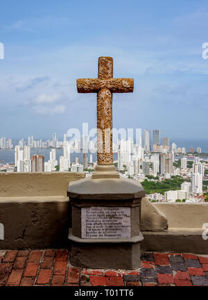 Cross at Convent of Santa Cruz de la Popa, Cartagena, Bolivar Department, Colombia Stock Photo