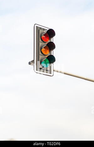 Traffic light against blue sky background with Clipping Path Stock Photo