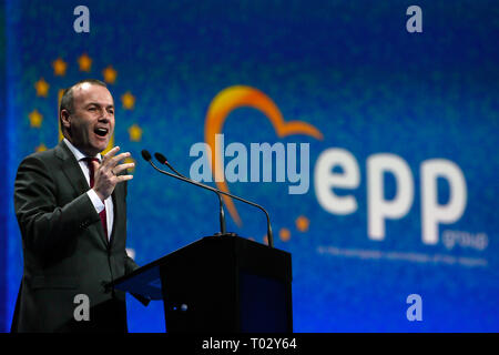 Bucharest, Romania. 16th Mar, 2019. Manfred Weber, European People's Party (EPP) candidate for the presidency of the European Commission, speaks at the EPP local and regional leaders' summit in Bucharest, Romania, March 16, 2019. Credit: Cristian Cristel/Xinhua/Alamy Live News Stock Photo