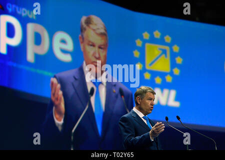Bucharest, Romania. 16th Mar, 2019. Romania's President Klaus Iohannis attends the European People's Party (EPP) local and regional leaders' summit in Bucharest, Romania, March 16, 2019. Credit: Cristian Cristel/Xinhua/Alamy Live News Stock Photo