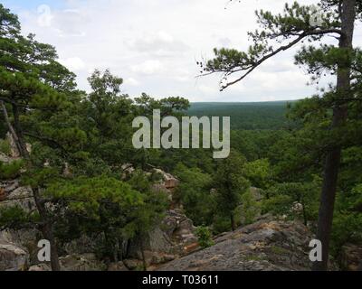 Scenic landscape of the Sans Bois Mountains  Seen from the top of Robbers Cave State Park in Wilburton, Oklahoma Stock Photo