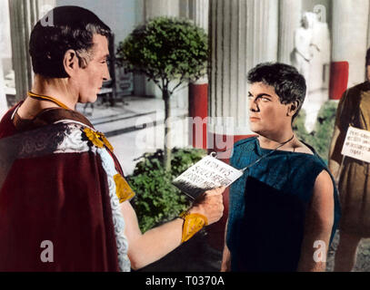 LAURENCE OLIVIER, TONY CURTIS, SPARTACUS, 1960 Stock Photo