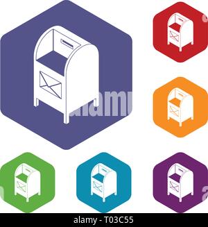 Street postbox icons vector hexahedron Stock Vector