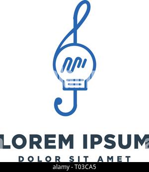 music idea bulb logo template vector illustration icon element isolated - vector Stock Vector