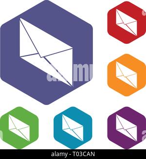 Postal letter icons vector hexahedron Stock Vector