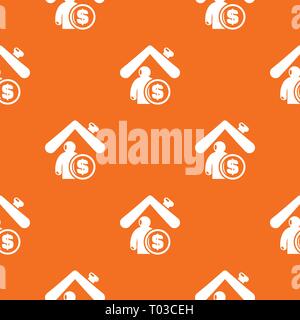 Insurance home pattern vector orange Stock Vector