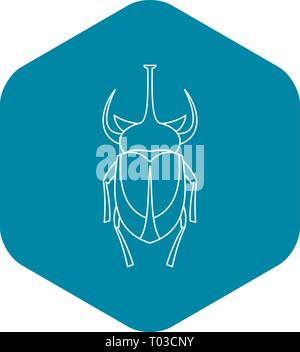 European rhinoceros beetle icon, outline style Stock Vector