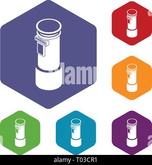 Postal pillar icons vector hexahedron Stock Vector