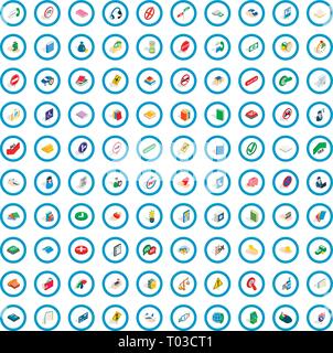 100 helpful icons set, isometric 3d style Stock Vector