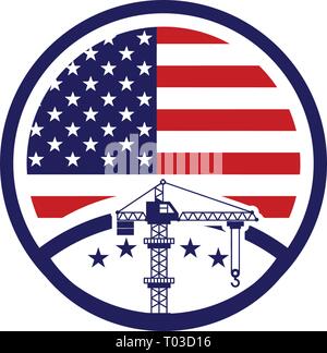american contractor logo template vector illustration icon element isolated - vector Stock Vector
