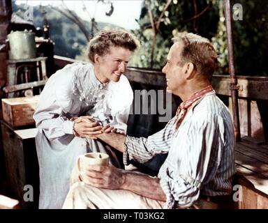 KATHARINE HEPBURN, HUMPHREY BOGART, THE AFRICAN QUEEN, 1951 Stock Photo