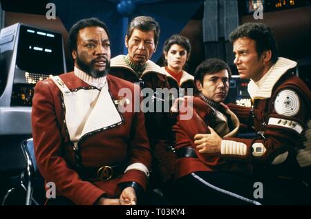 PAUL WINFIELD, DEFOREST KELLEY, WALTER KOENIG, WILLIAM SHATNER, STAR TREK II: THE WRATH OF KHAN, 1982 Stock Photo
