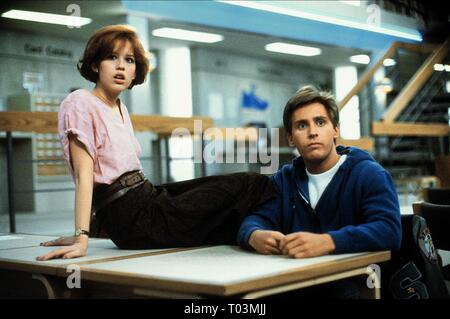 MOLLY RINGWALD, EMILIO ESTEVEZ, THE BREAKFAST CLUB, 1985 Stock Photo