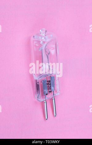 Halogene Lamp on Pink Background Stock Photo